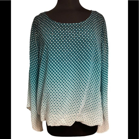 Alfani Tops - Alfani Size XL Butterfly style Sheer Blouse with Attached Tank Top